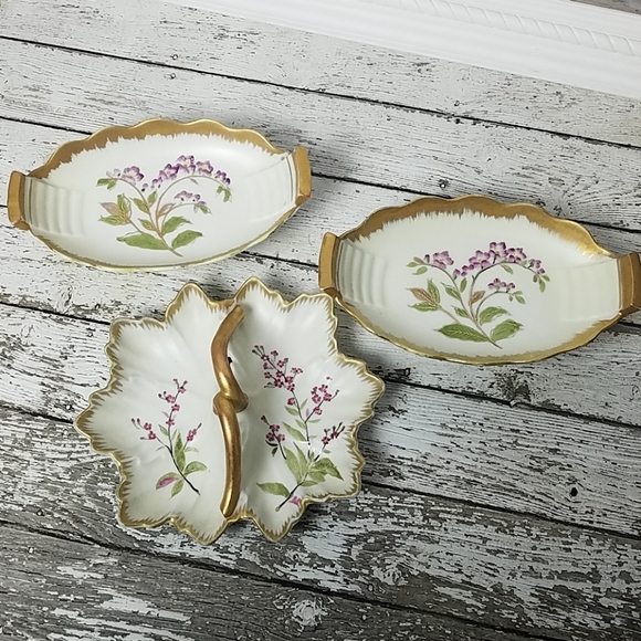 Vintage Other - Vintage Porcelain nut dish & tray set